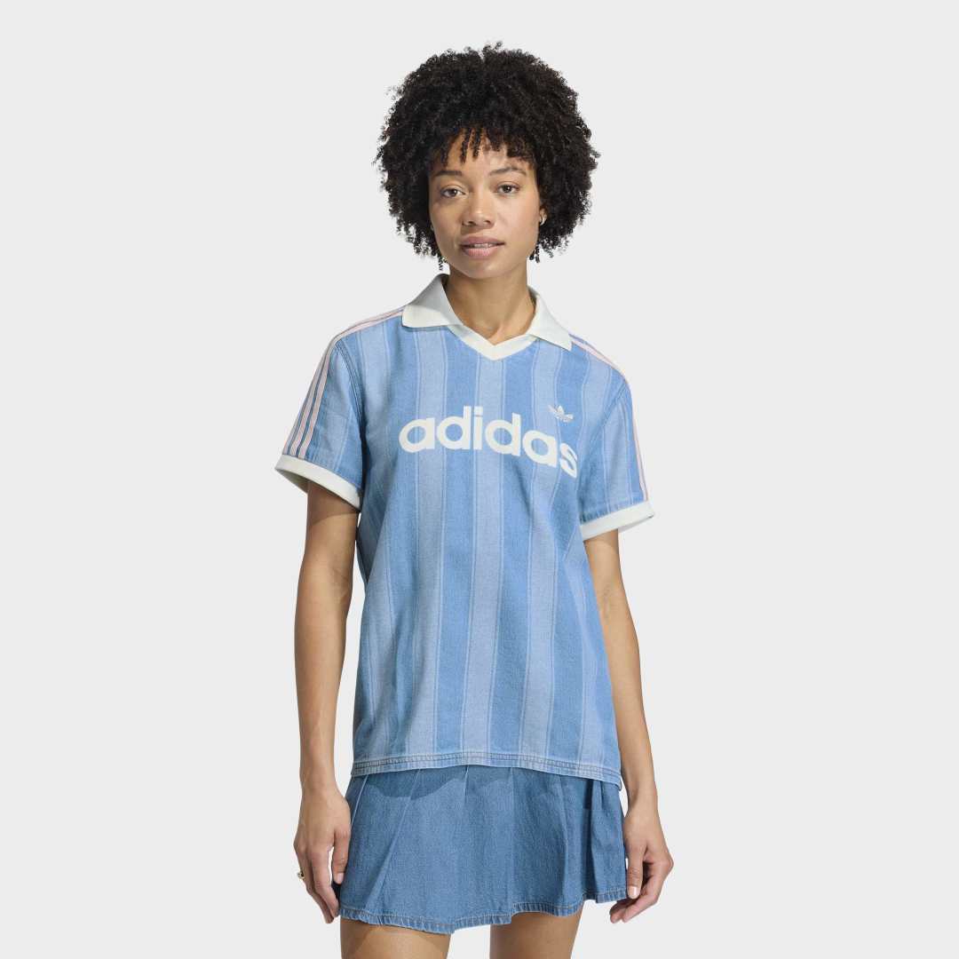 W' Denim Football Jersey - Indigo Denim - Image 2