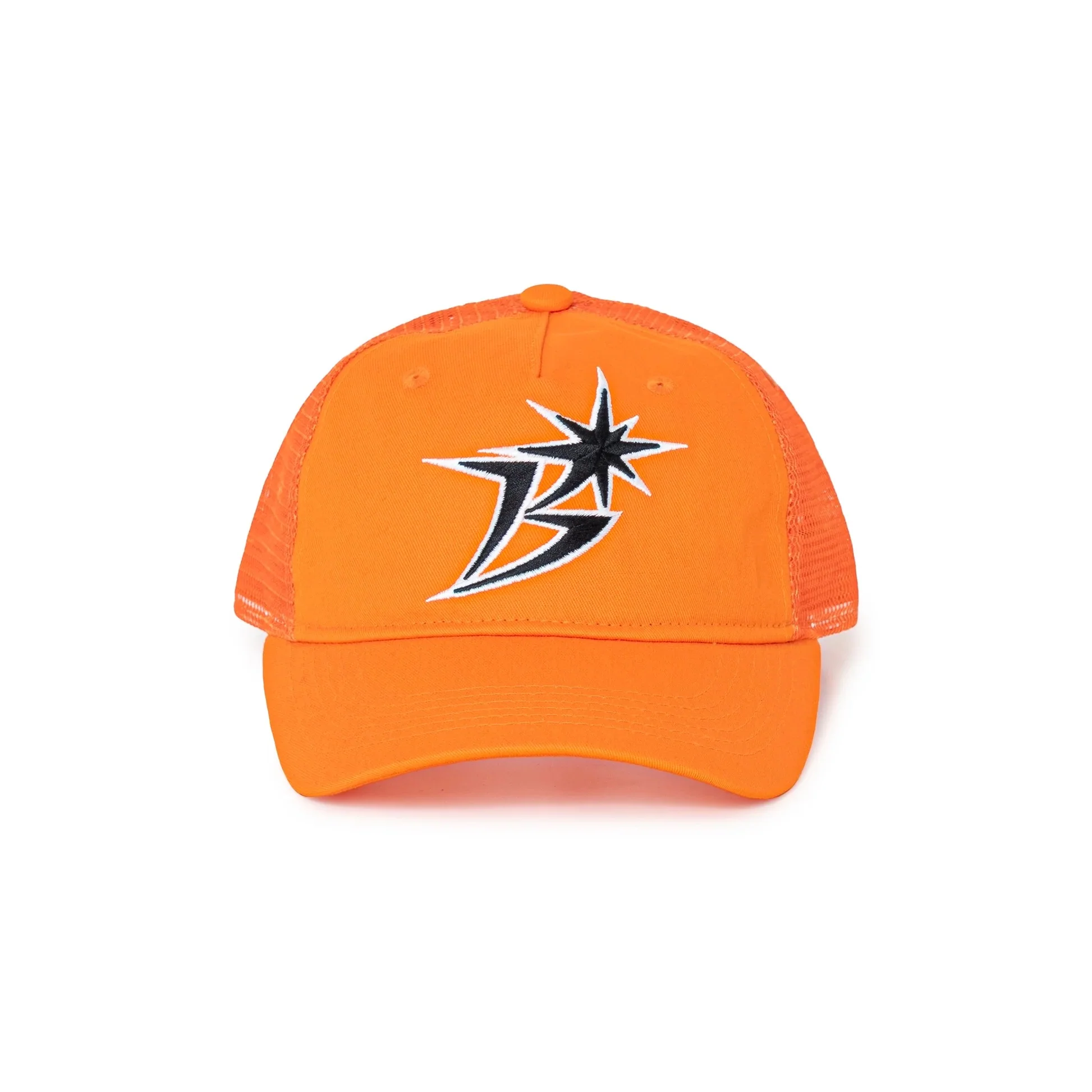 B Logo Mesh Back 5-Panel Cap - Orange