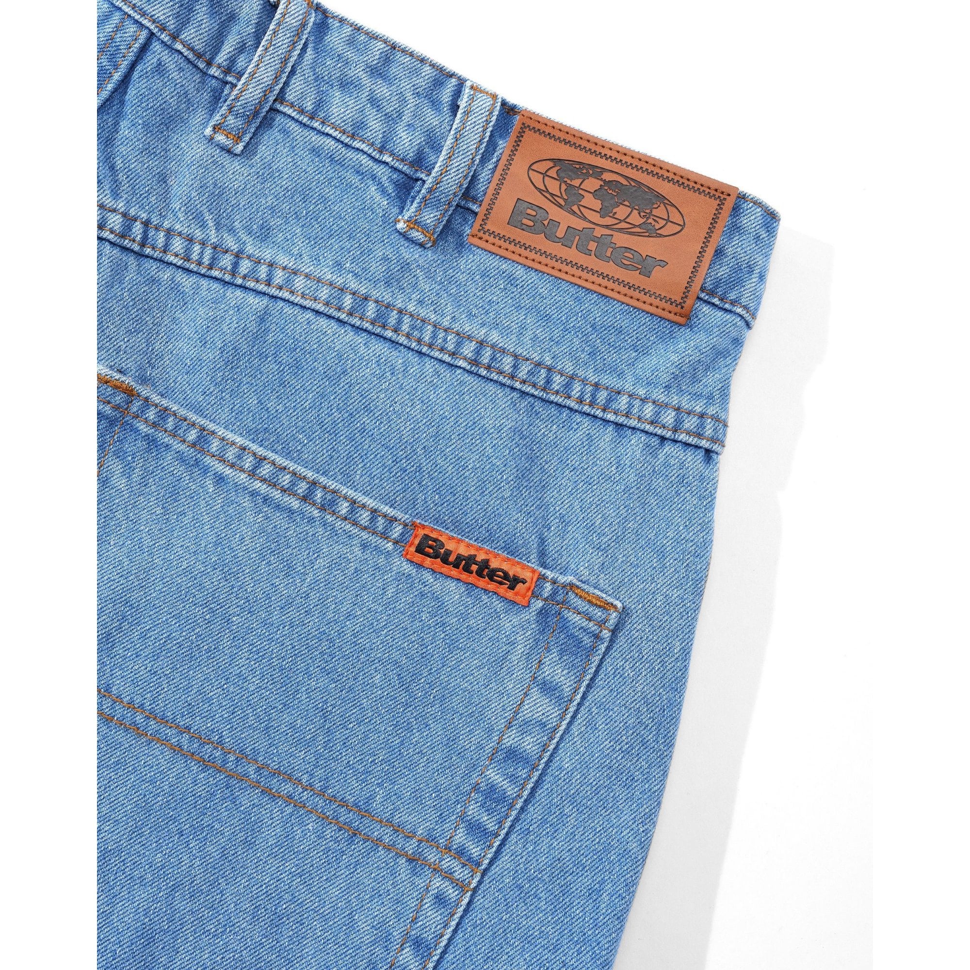 Baggy Denim Shorts - Washed Indigo - Image 4