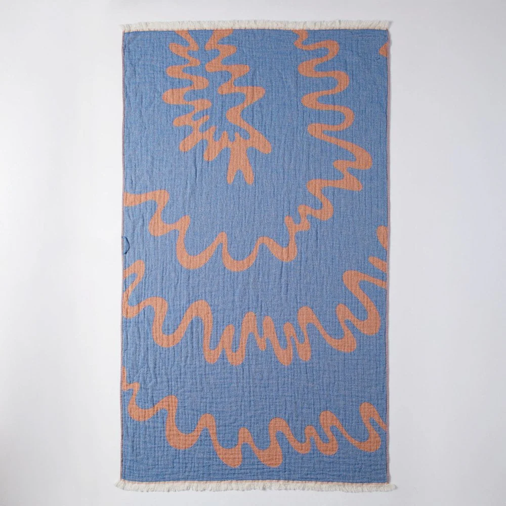 Splashed Hammam Beach Towel - Orange - Image 3