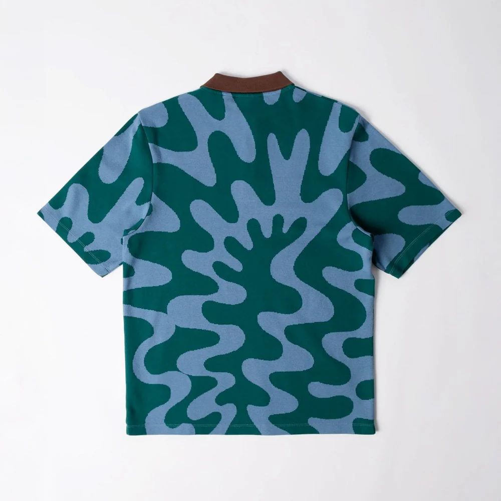 Splashed Polo Shirt - Pine Green - Image 2