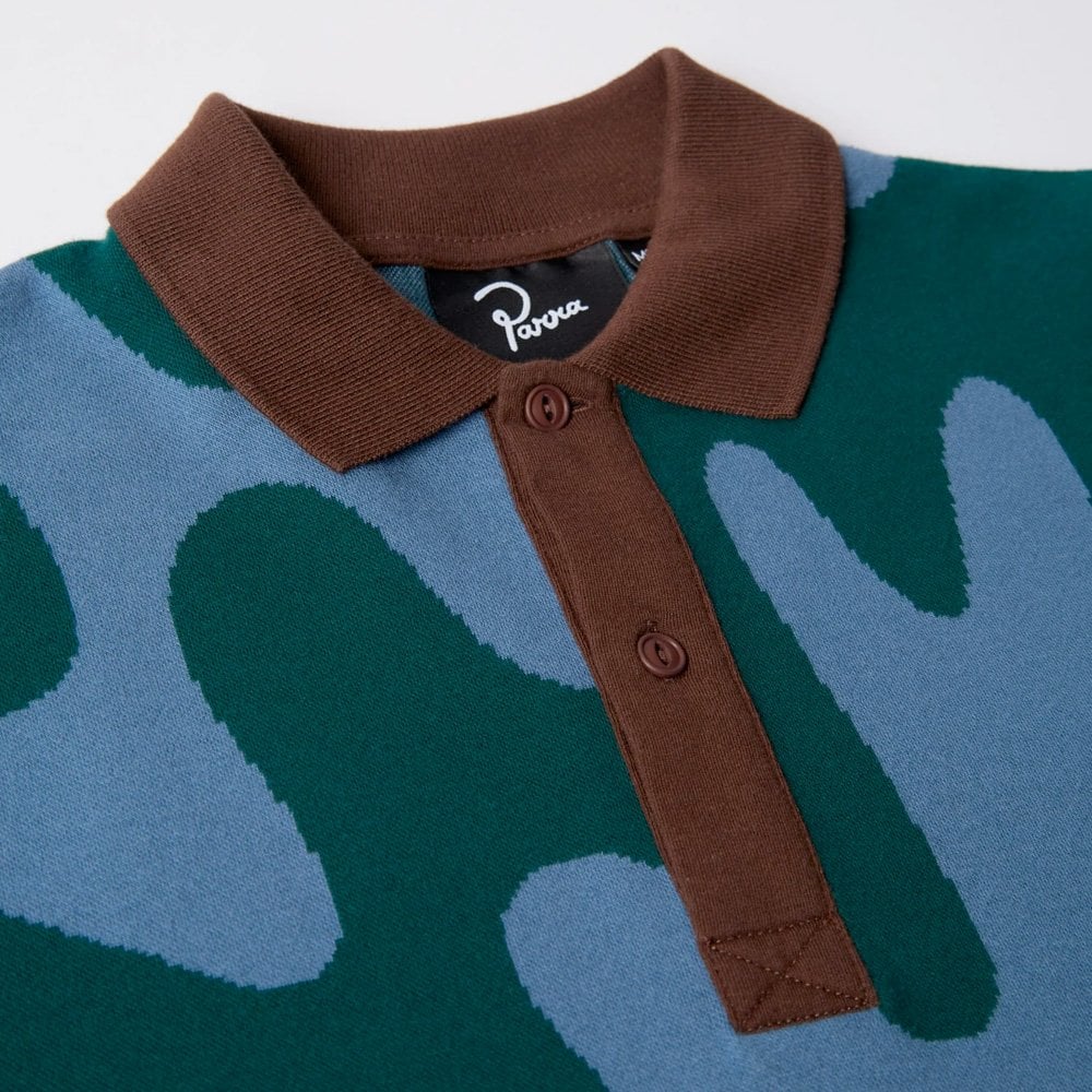 Splashed Polo Shirt - Pine Green - Image 4
