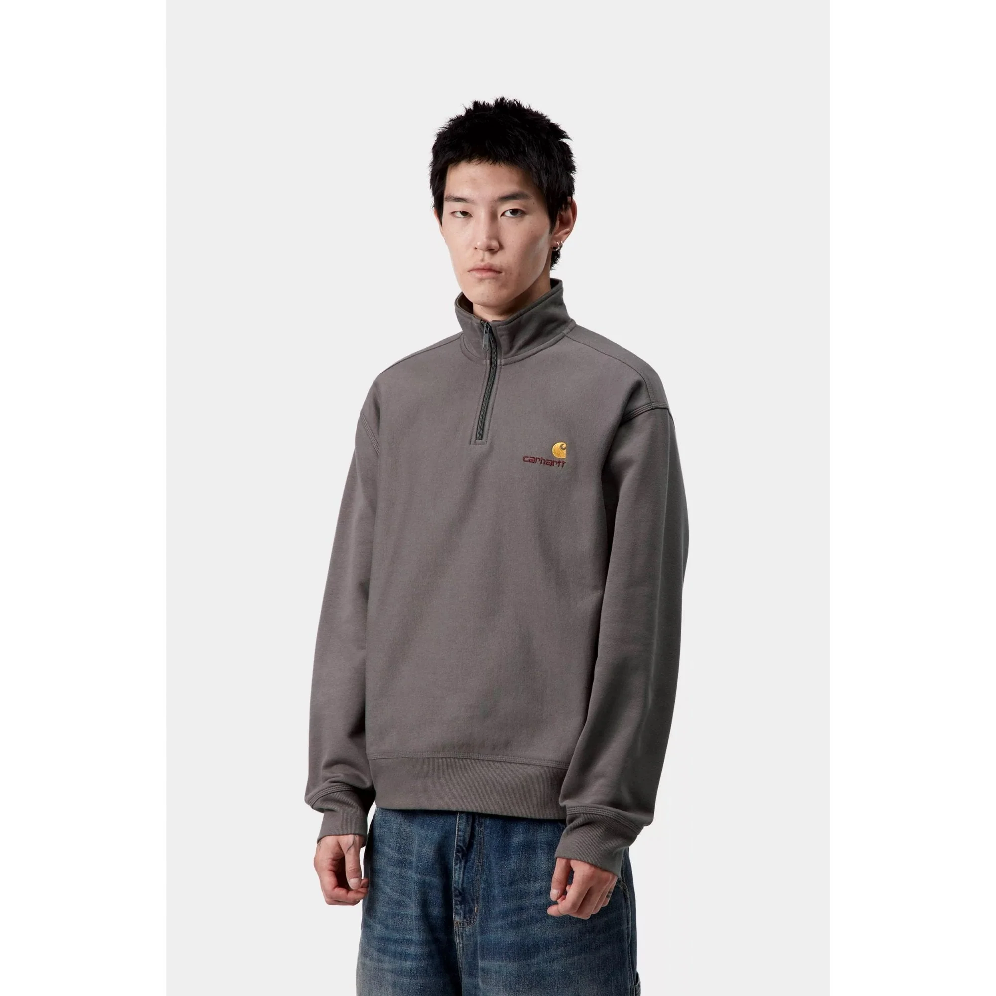 Half Zip American Script Sweat - Porphyry - Image 3