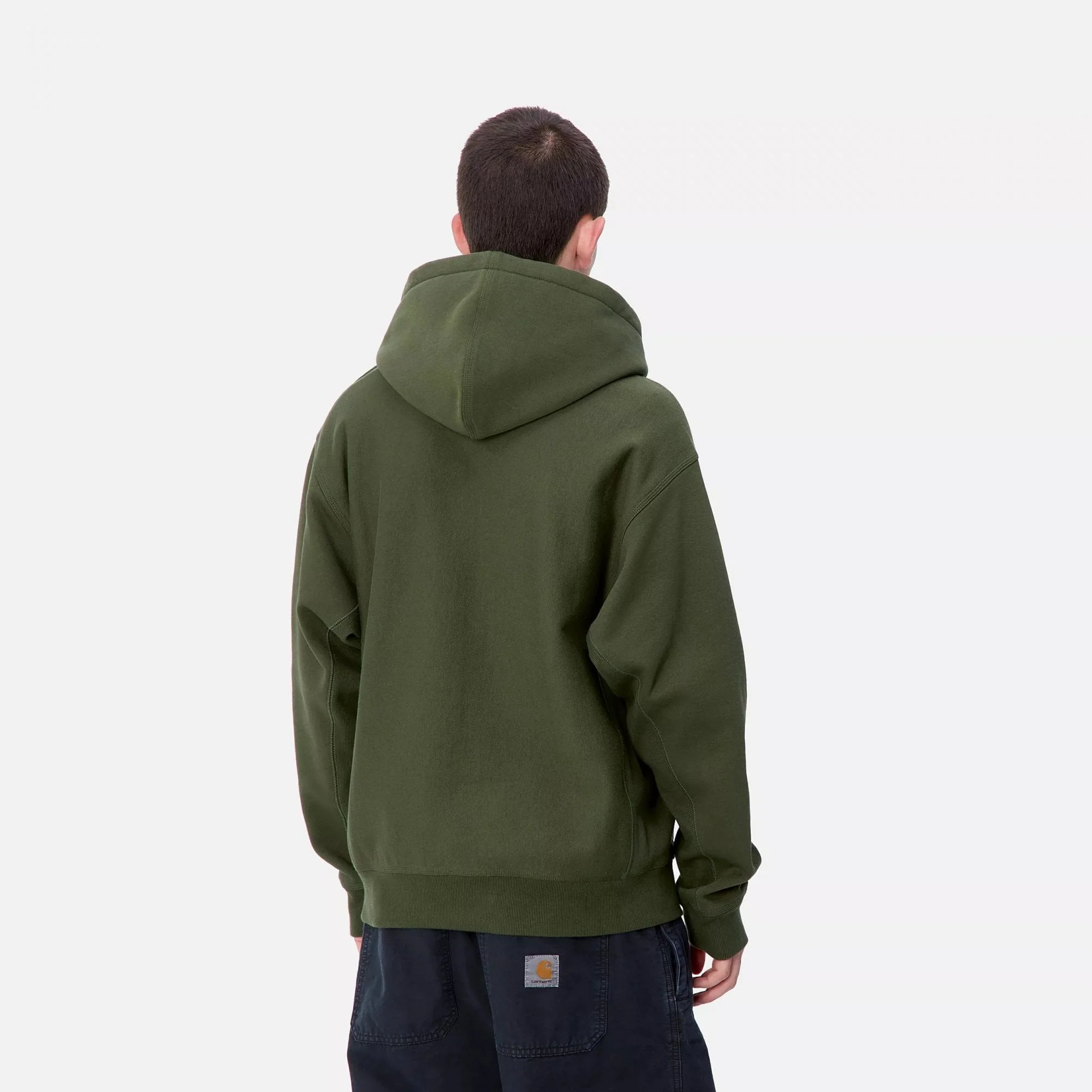 Hooded American Script Sweat - Tarragon - Image 4