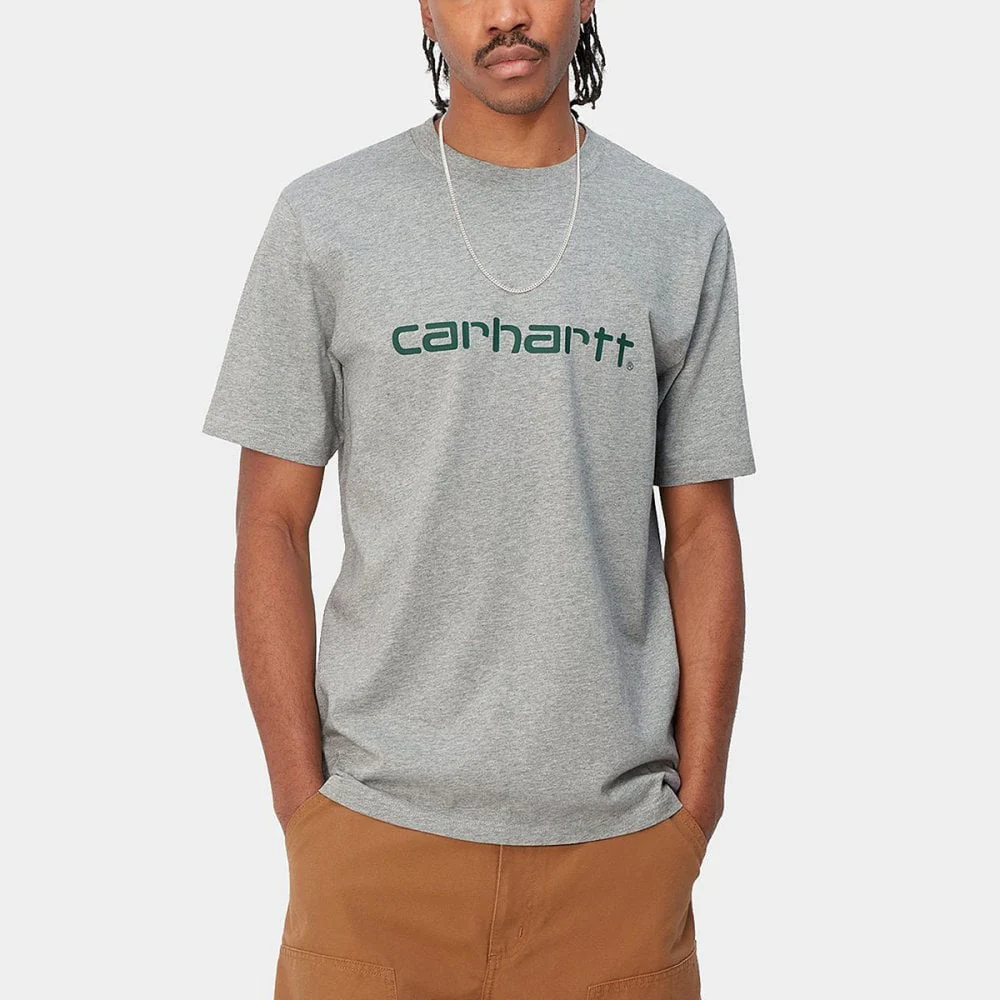 S/s Script T-shirt - Grey Heather / Chervil - Image 2