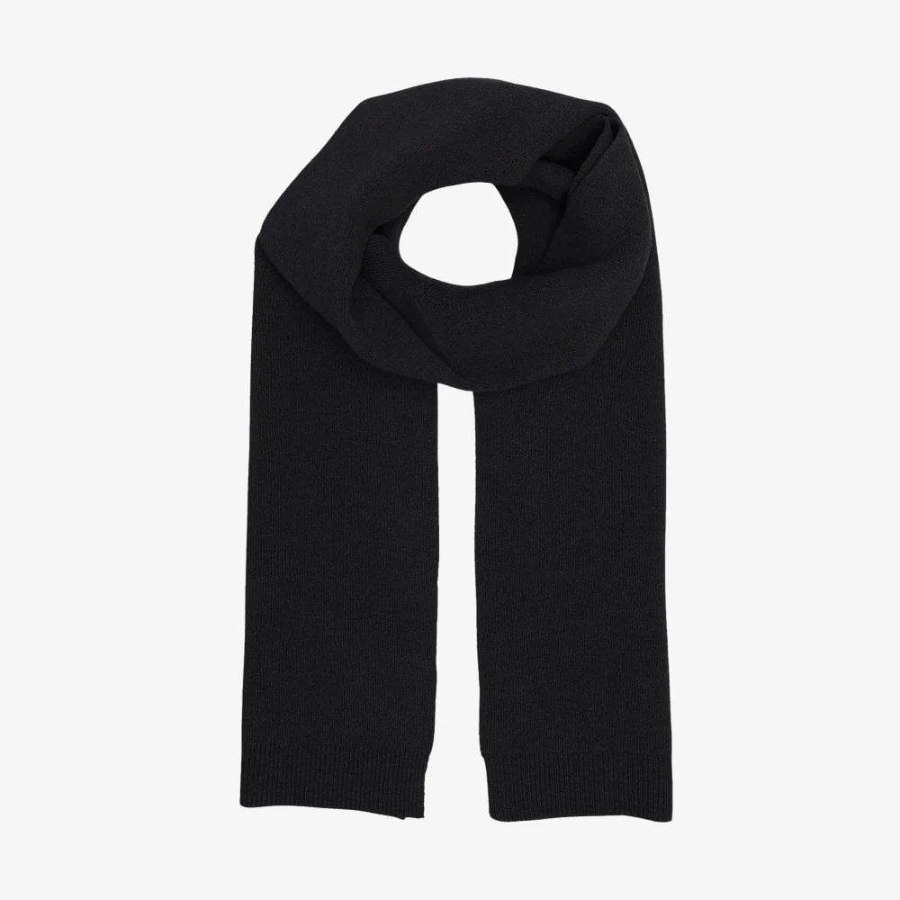 Merino Wool Scarf - Deep Black