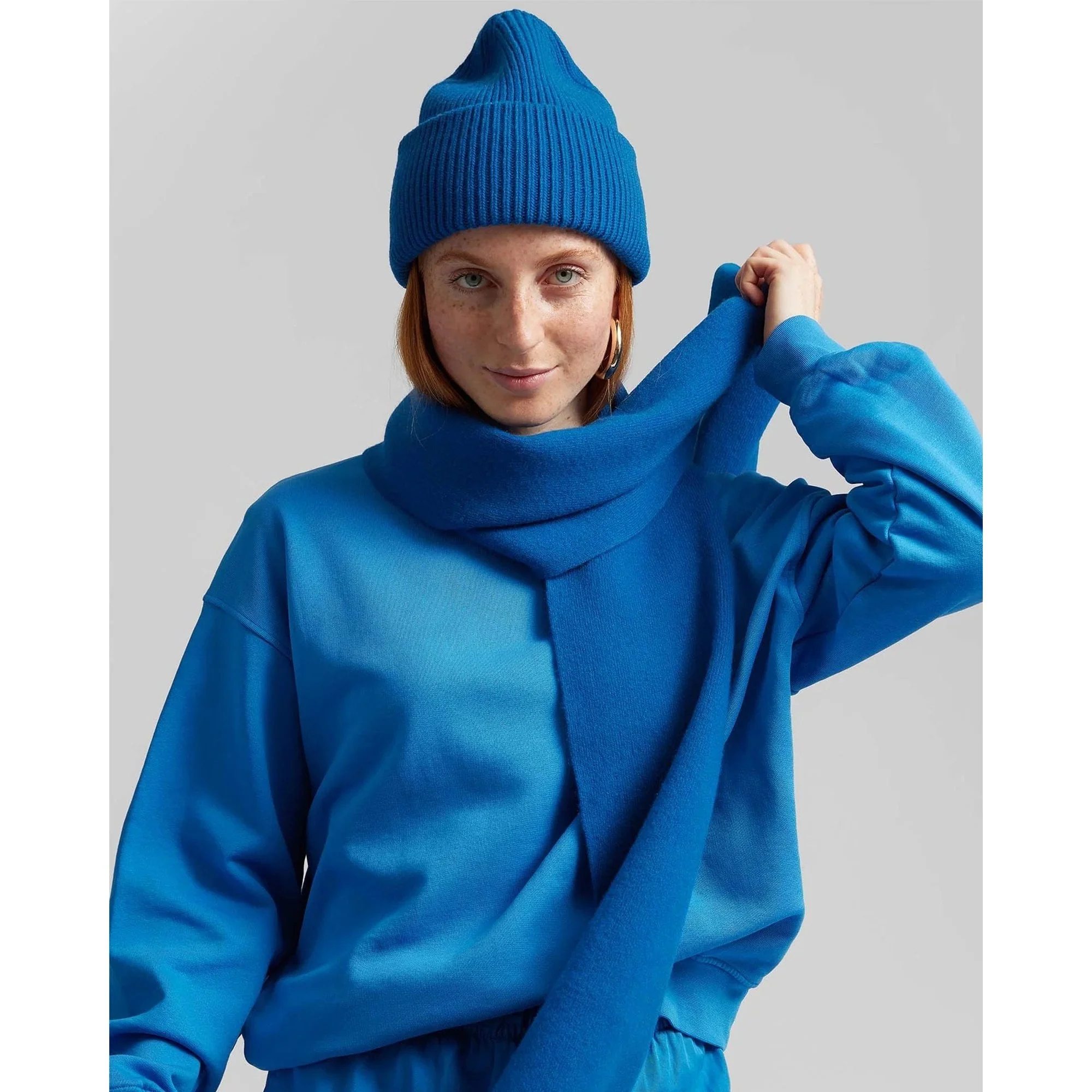Merino Wool Scarf - Pacific Blue - Image 2