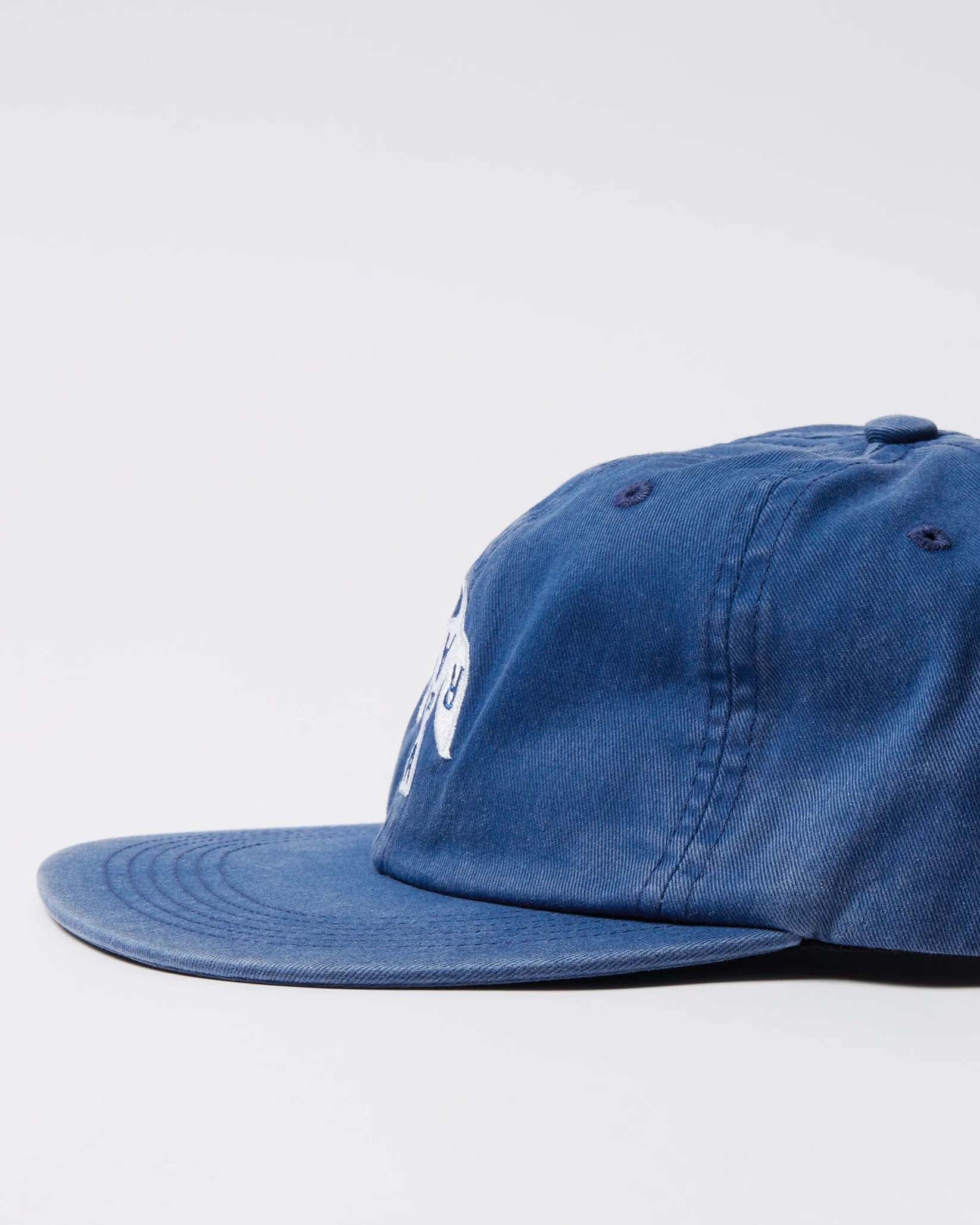 Crow Logo 6 Panel Hat - Blue - Image 2