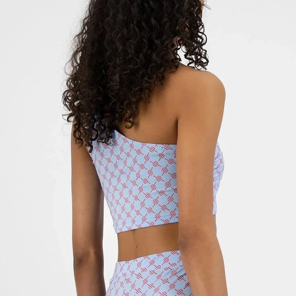 Keyonna Top - Blue / Red Monogram - Image 2