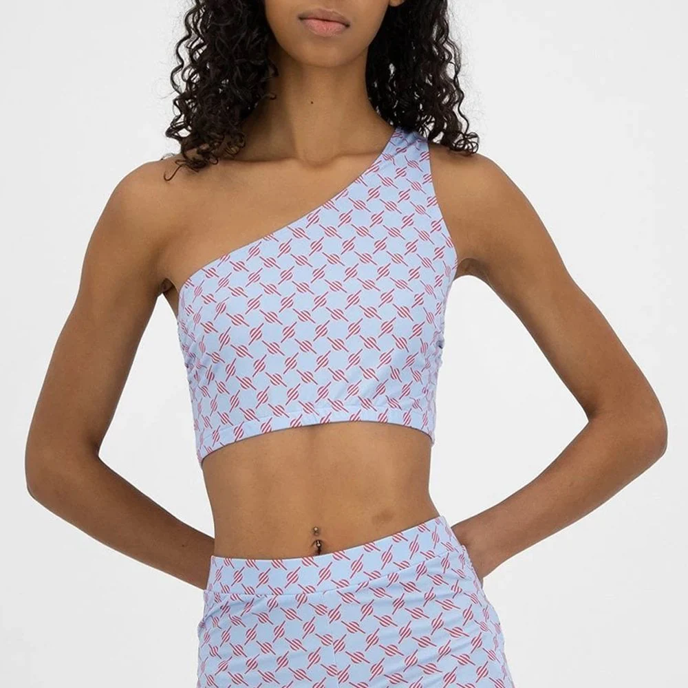Keyonna Top - Blue / Red Monogram - Image 4