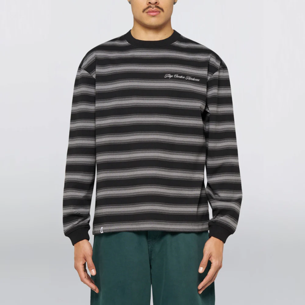 Bolton LS T-Shirt - Black / Grey (Garment Washed) - Image 3