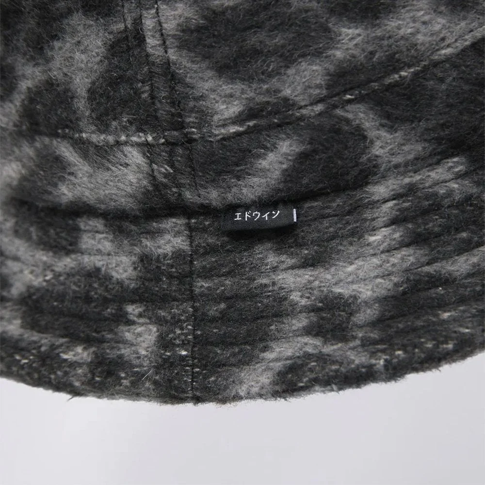 Brushed Bucket Hat - Black / White Leopard (Unwashed) - Image 2