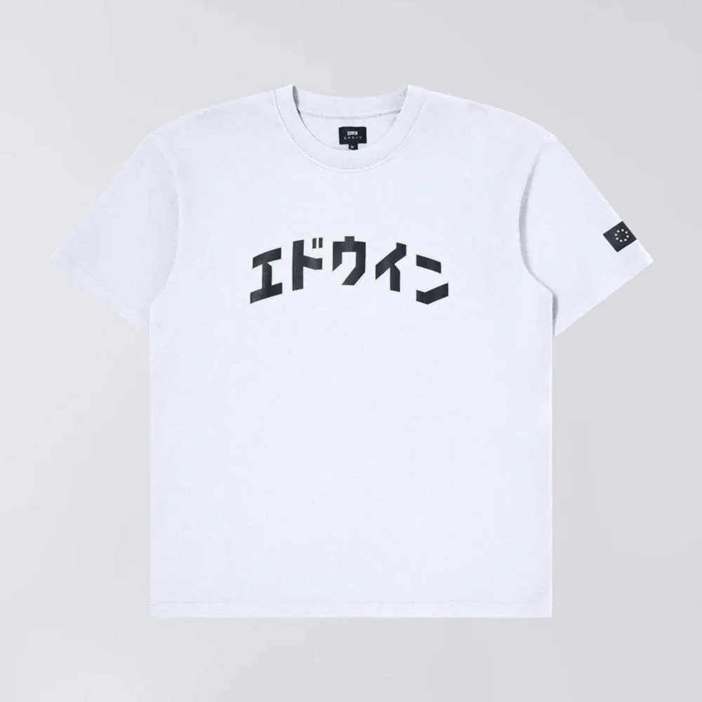 Katakana Retro S/S Tee - White (Garment Washed)