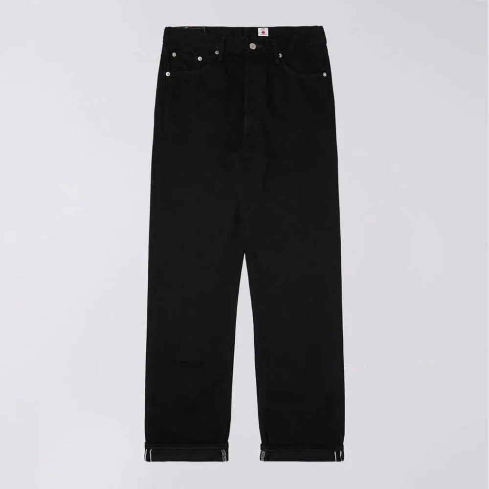 Loose Straight Jeans, 11oz Kaihara Purple x White Selvage - Black Rinsed