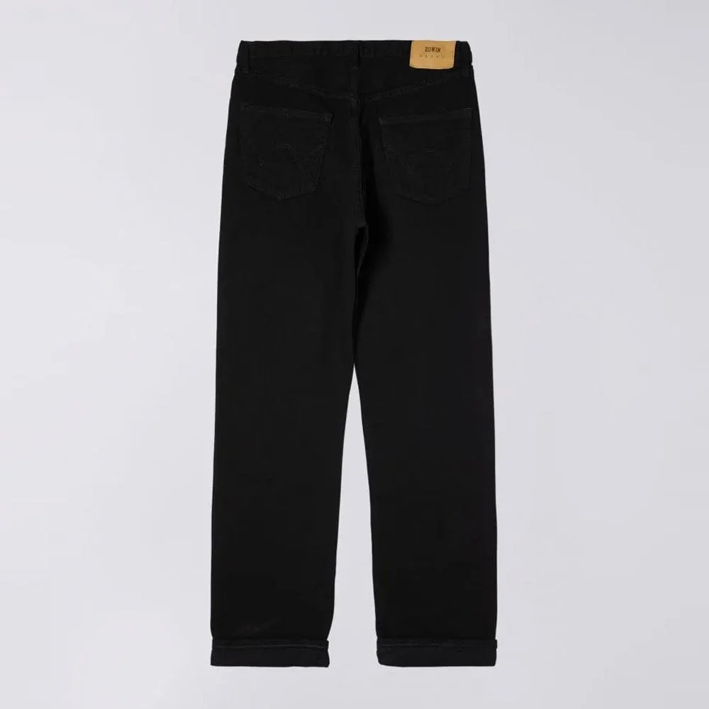 Loose Straight Jeans, 11oz Kaihara Purple x White Selvage - Black Rinsed - Image 2