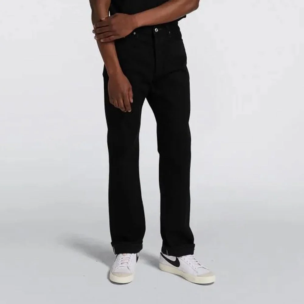 Loose Straight Jeans, 11oz Kaihara Purple x White Selvage - Black Rinsed - Image 3
