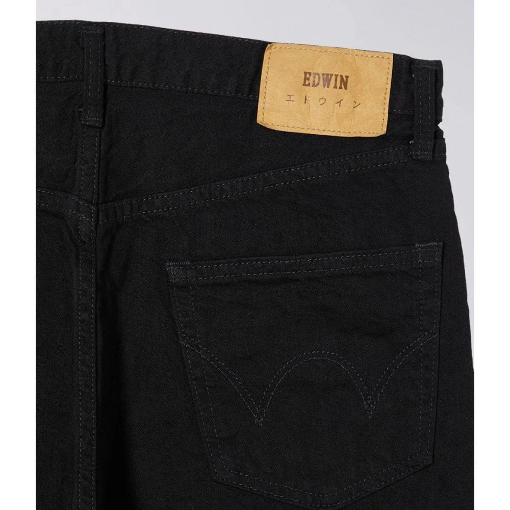 Loose Straight Jeans, 11oz Kaihara Purple x White Selvage - Black Rinsed - Image 8