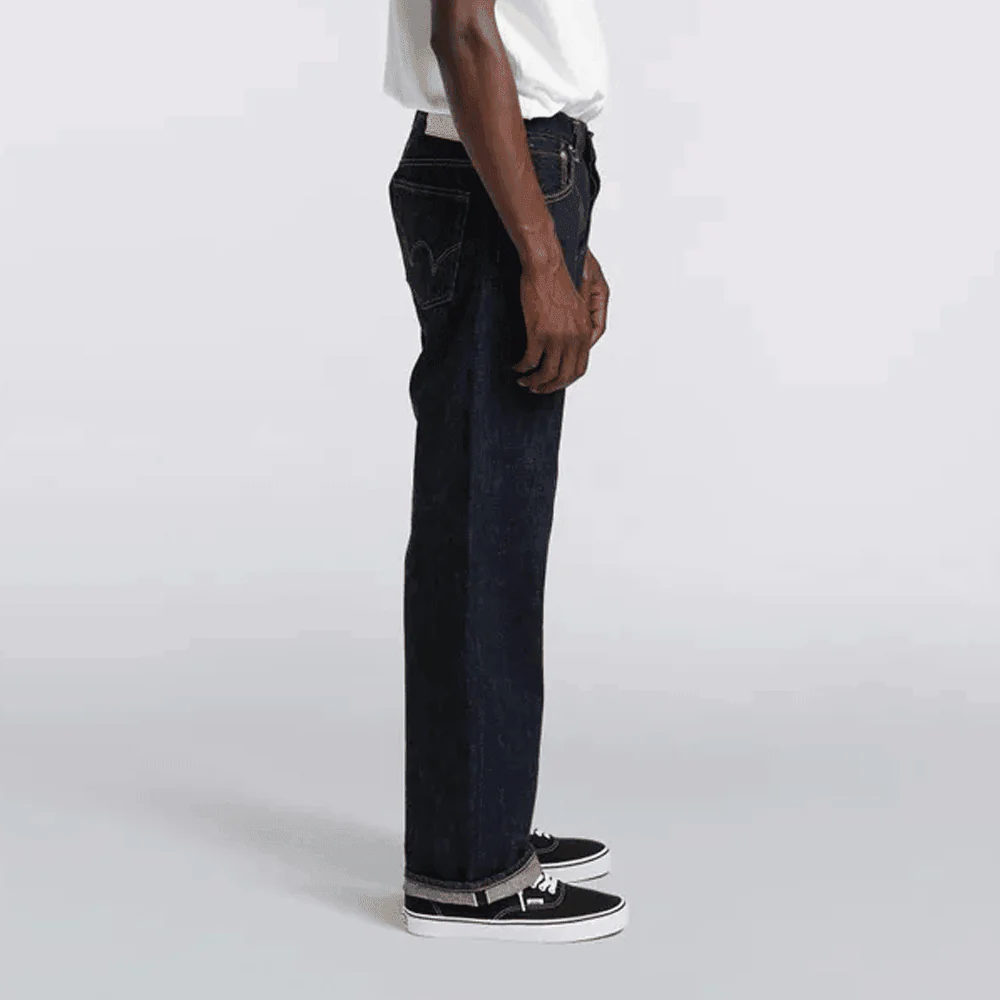 Loose Straight Jeans, 13.5oz Rainbow Selvage - Blue Unwashed - Image 4