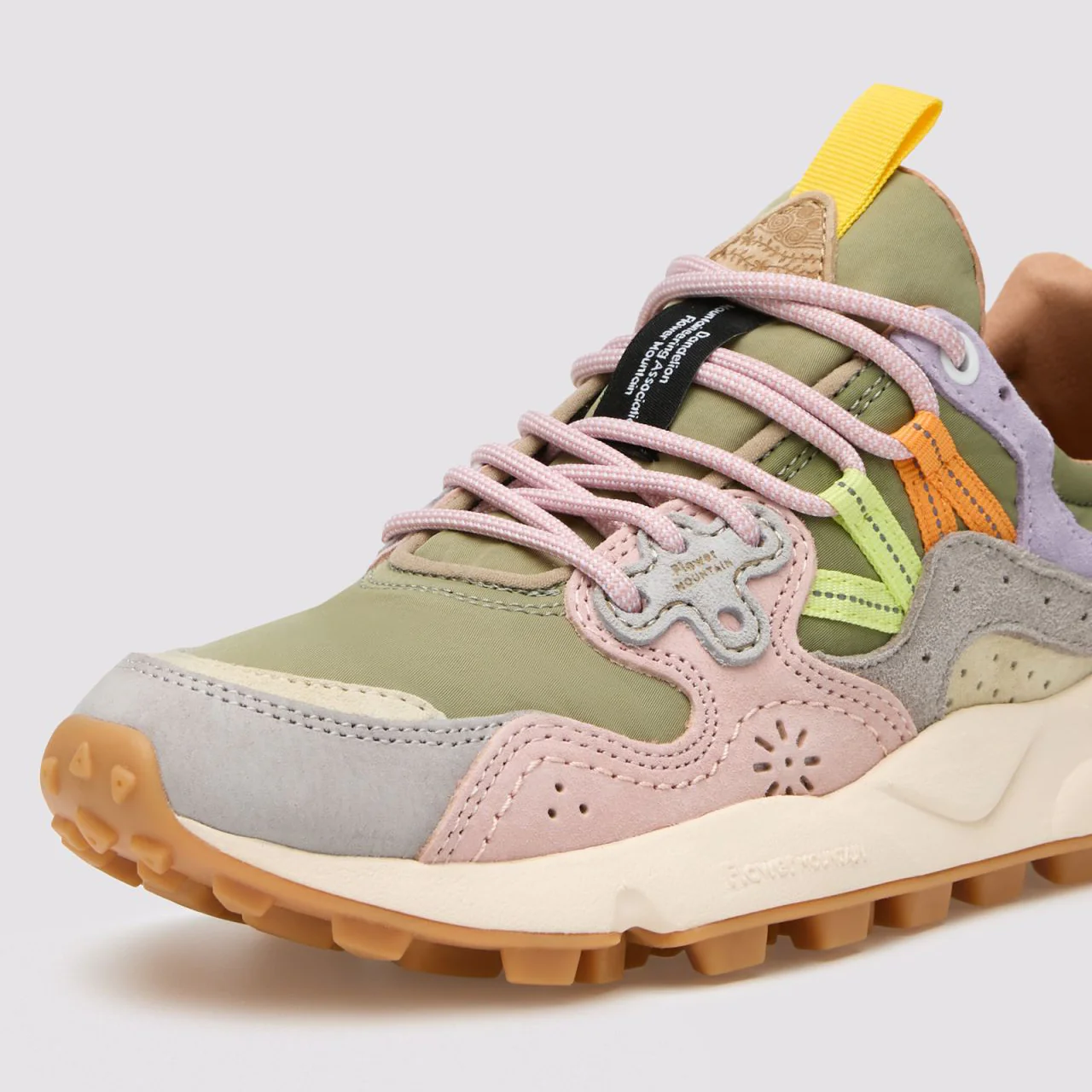 Yamano 3 Woman, Suede / Nylon - Light Grey / Militare / Cipria - Image 2
