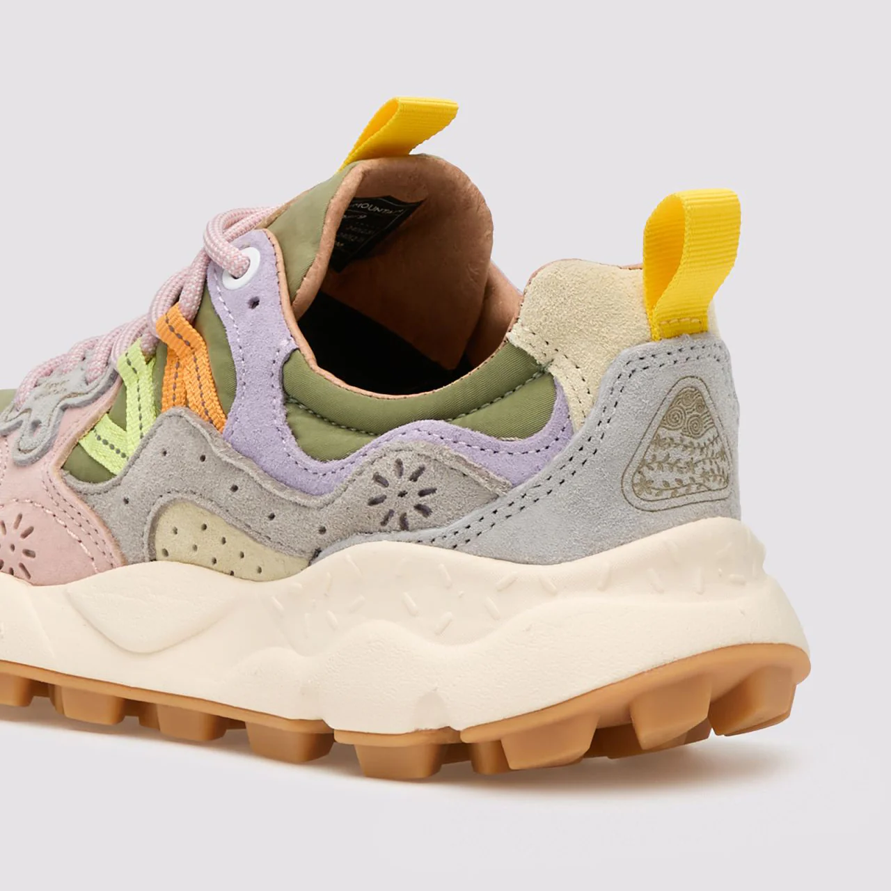 Yamano 3 Woman, Suede / Nylon - Light Grey / Militare / Cipria - Image 3