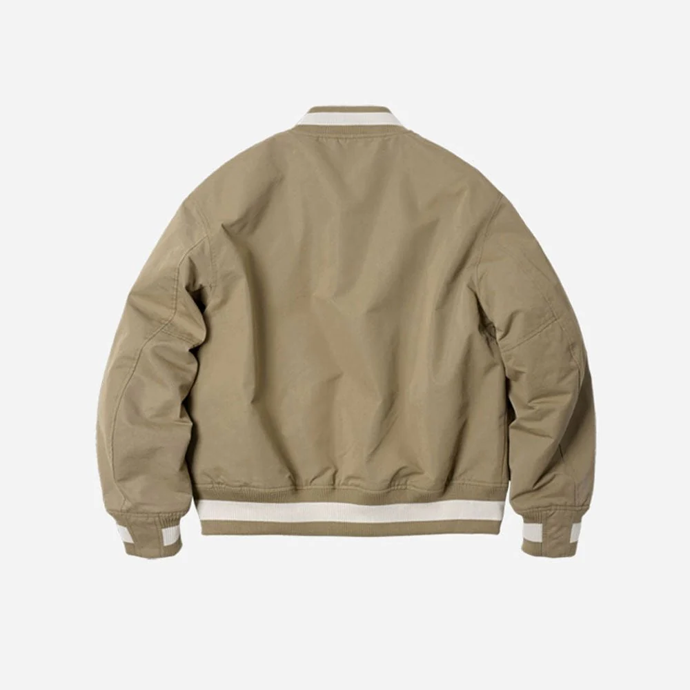 Cavalry Twill Varsity Jacket Beige - Image 3