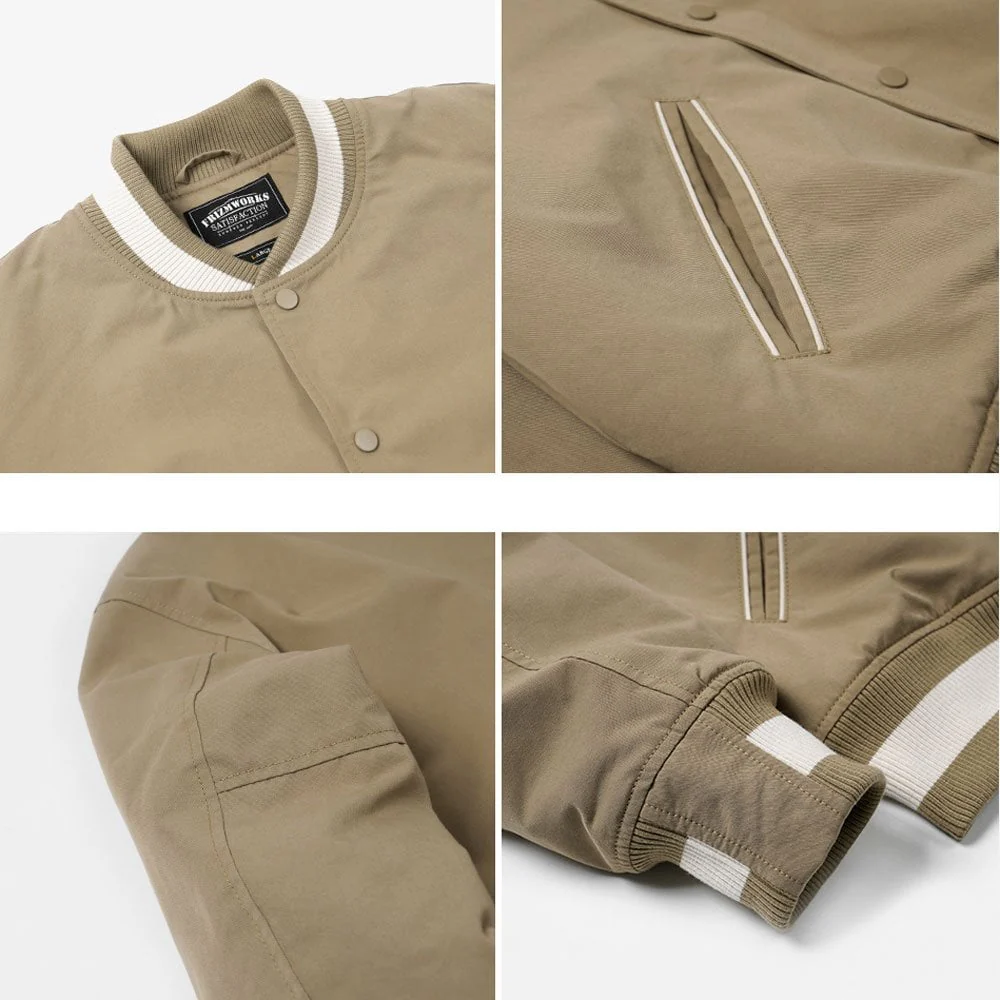 Cavalry Twill Varsity Jacket Beige - Image 4