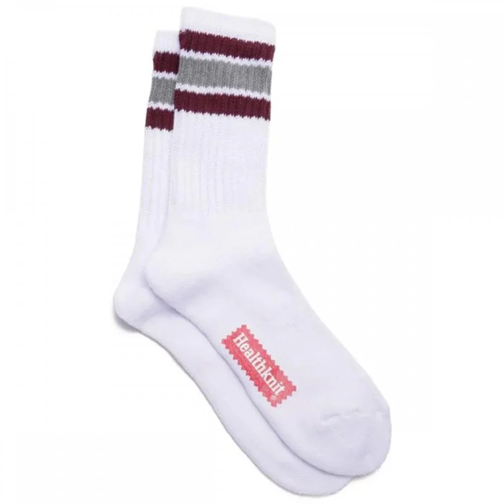 3 Pack Crew Socks - White / Multi Stripe - Image 3