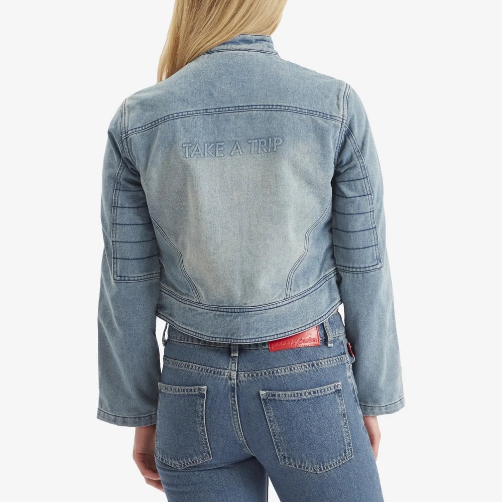 Cropped Boxy Racing Jacket W/ Branding - Image 3