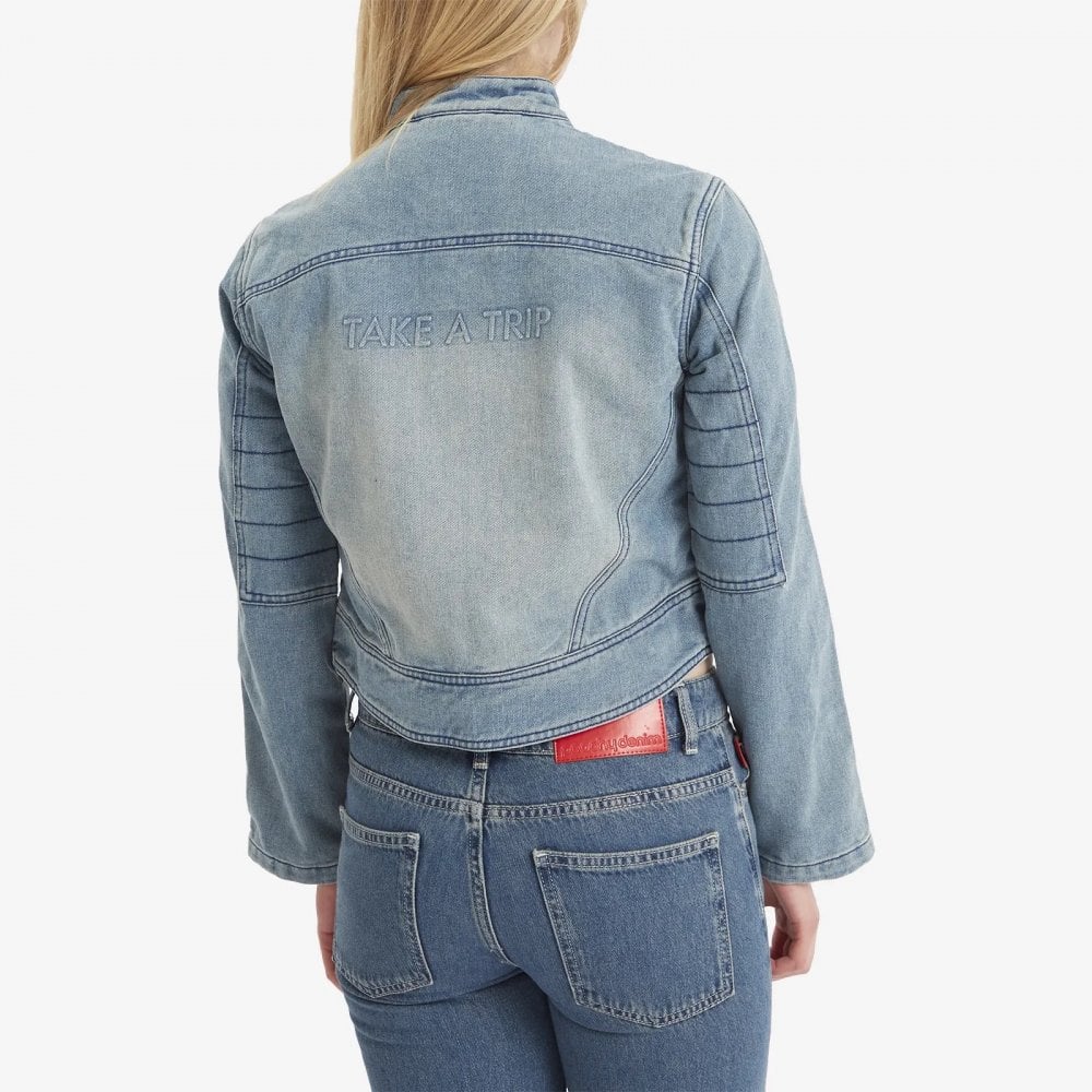 Cropped Boxy Racing Jacket W/ Branding - Image 4