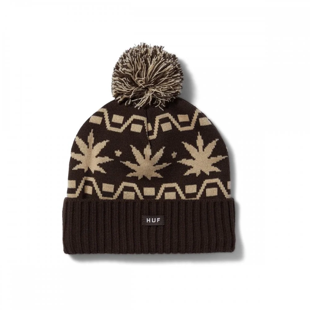 Apres Cuff Pom Beanie - Brown