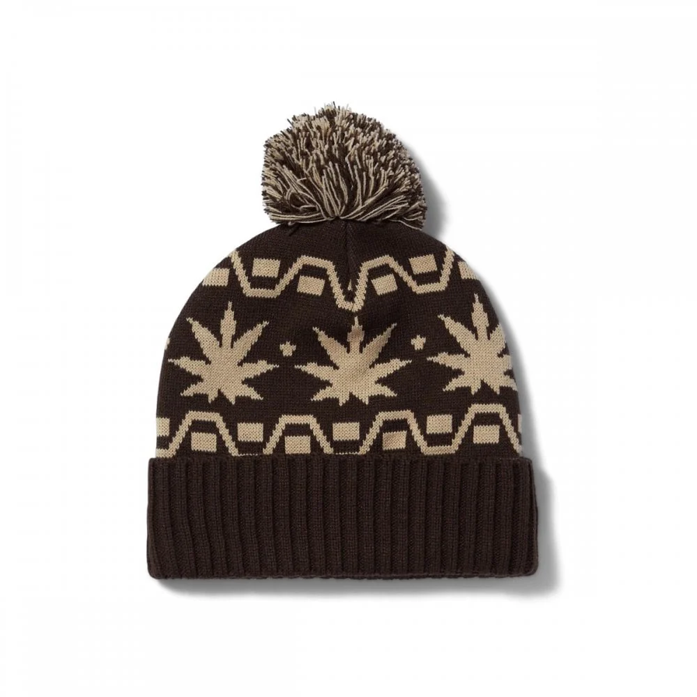 Apres Cuff Pom Beanie - Brown - Image 2