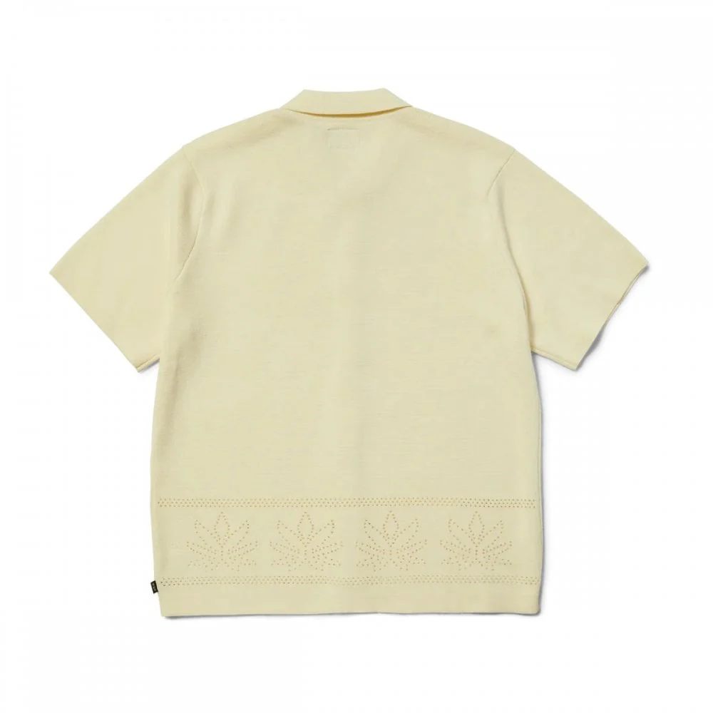 Plantlife Perforated S/S Knit Top - Natural - Image 2
