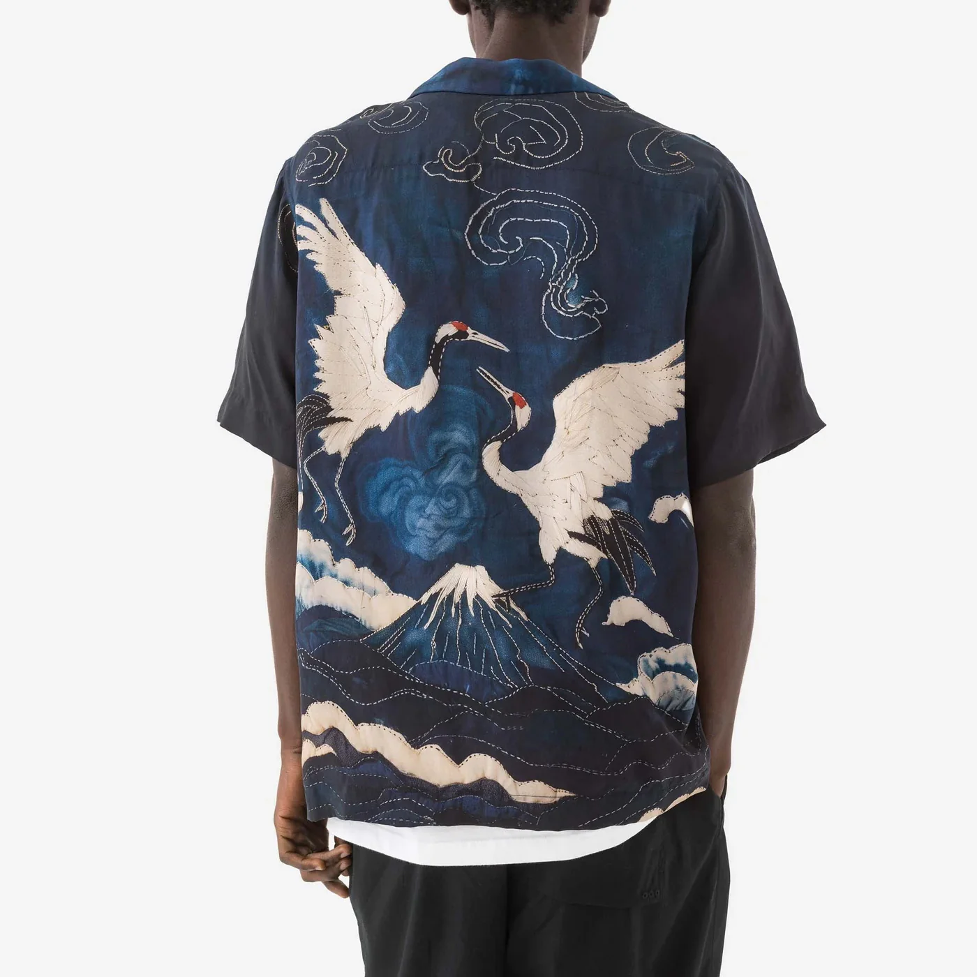 6230 Boro Crane Camp Collar Shirt Indigo - Image 3