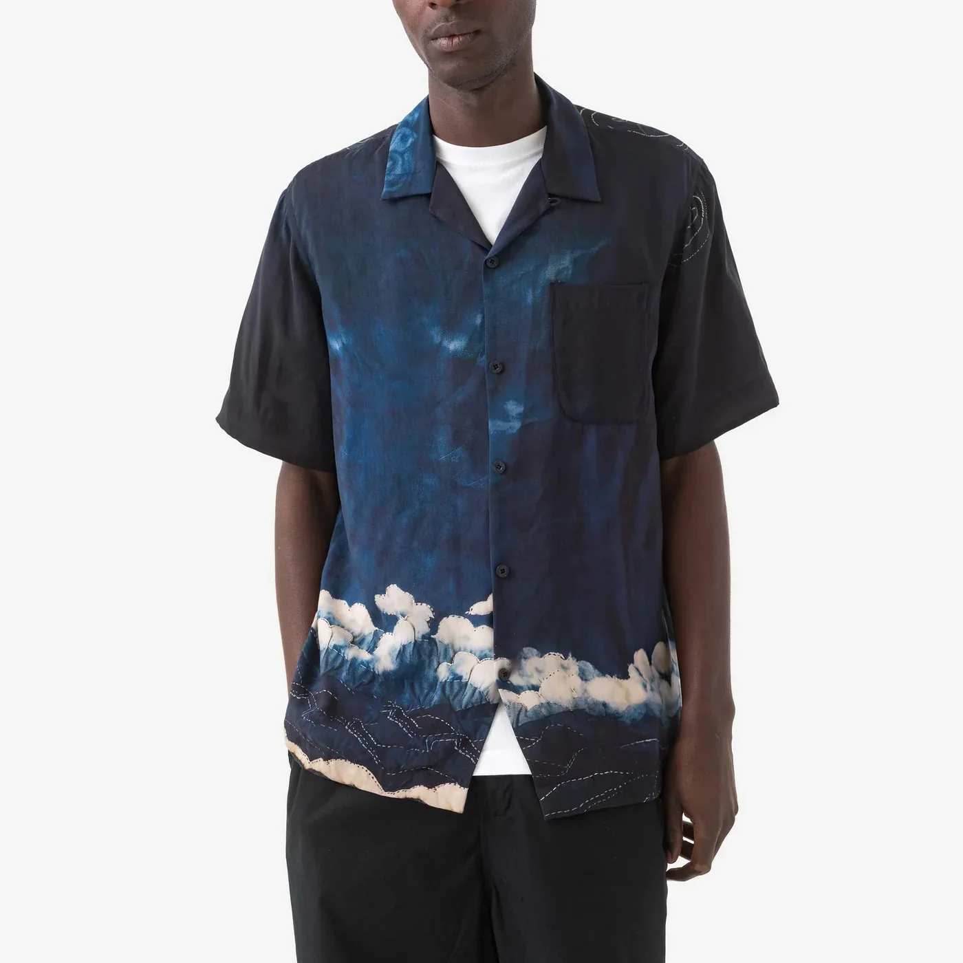 6230 Boro Crane Camp Collar Shirt Indigo - Image 4