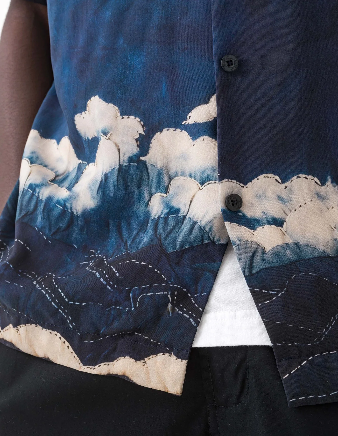 6230 Boro Crane Camp Collar Shirt Indigo - Image 6