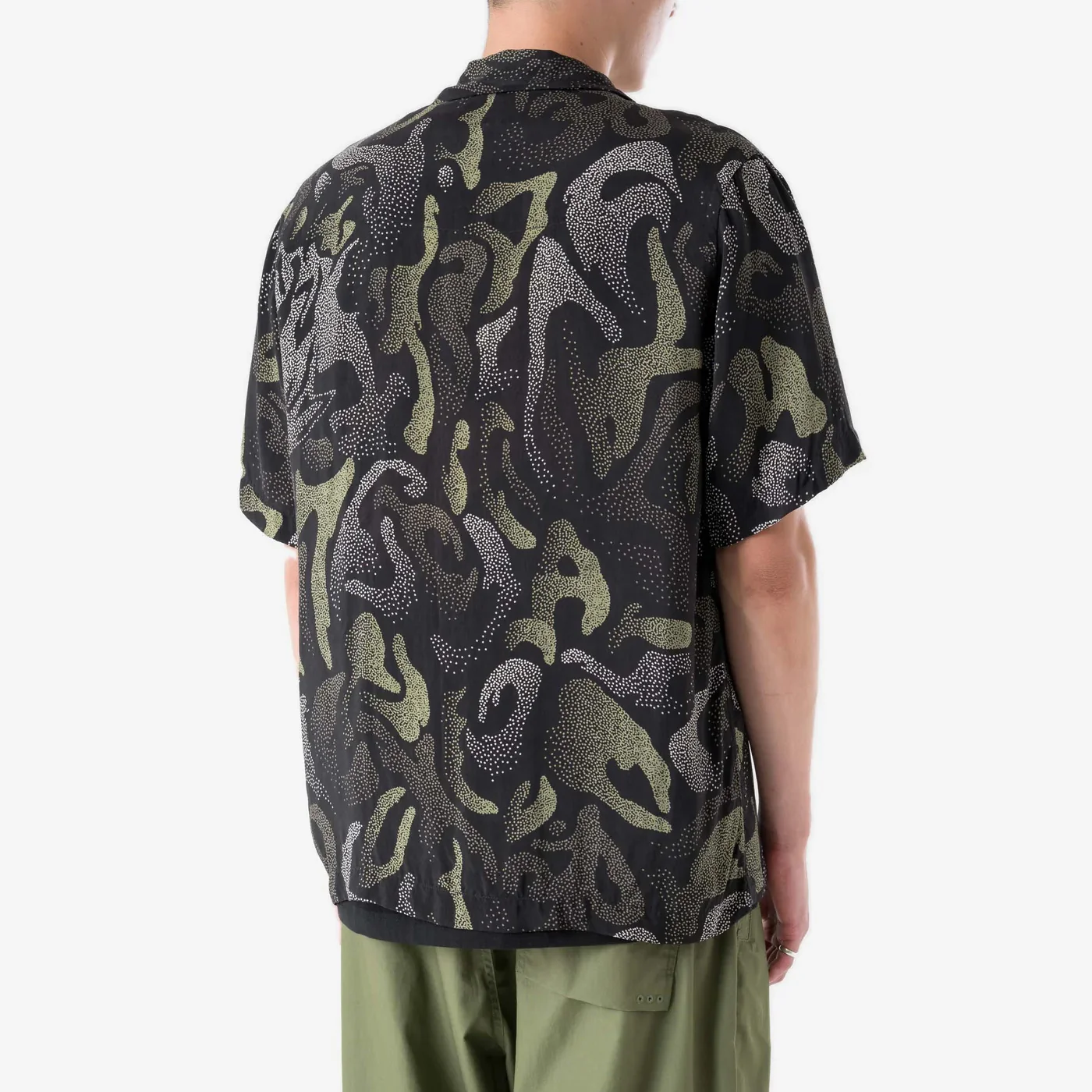 7084 DPM Koram Pointilist Camp Collar Shirt Black - Image 3