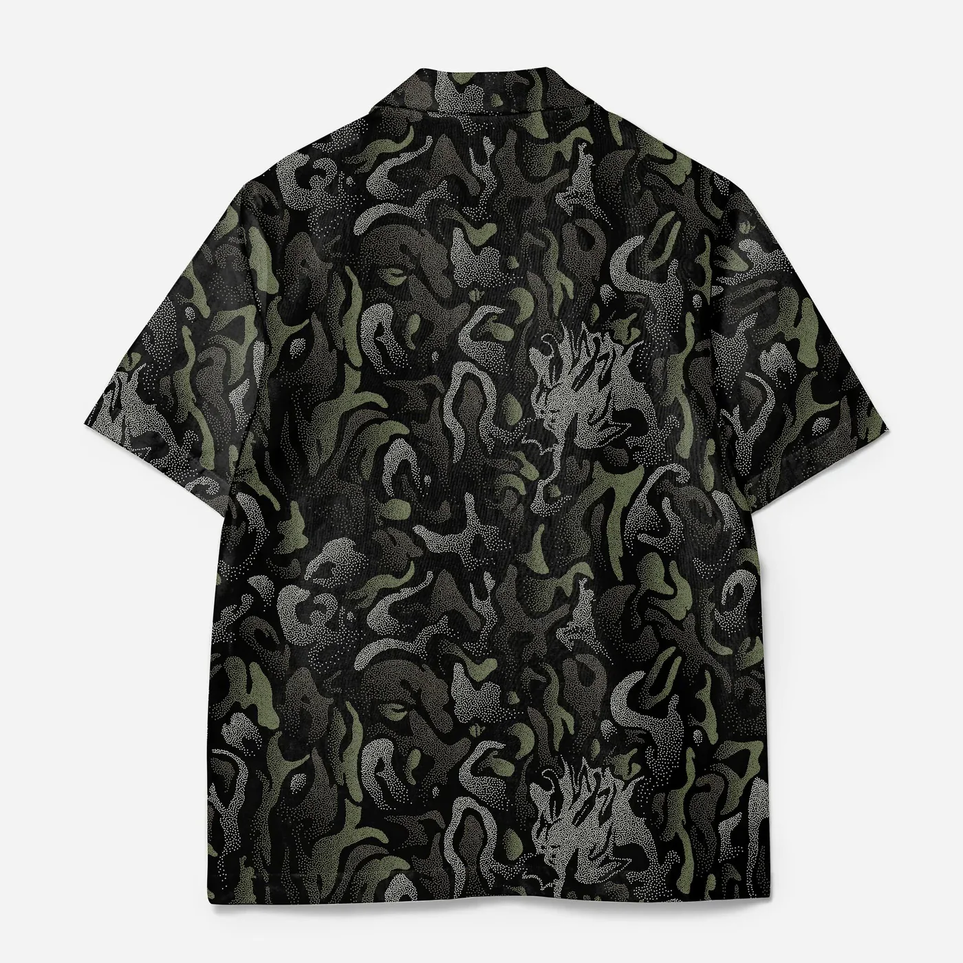 7084 DPM Koram Pointilist Camp Collar Shirt Black - Image 4