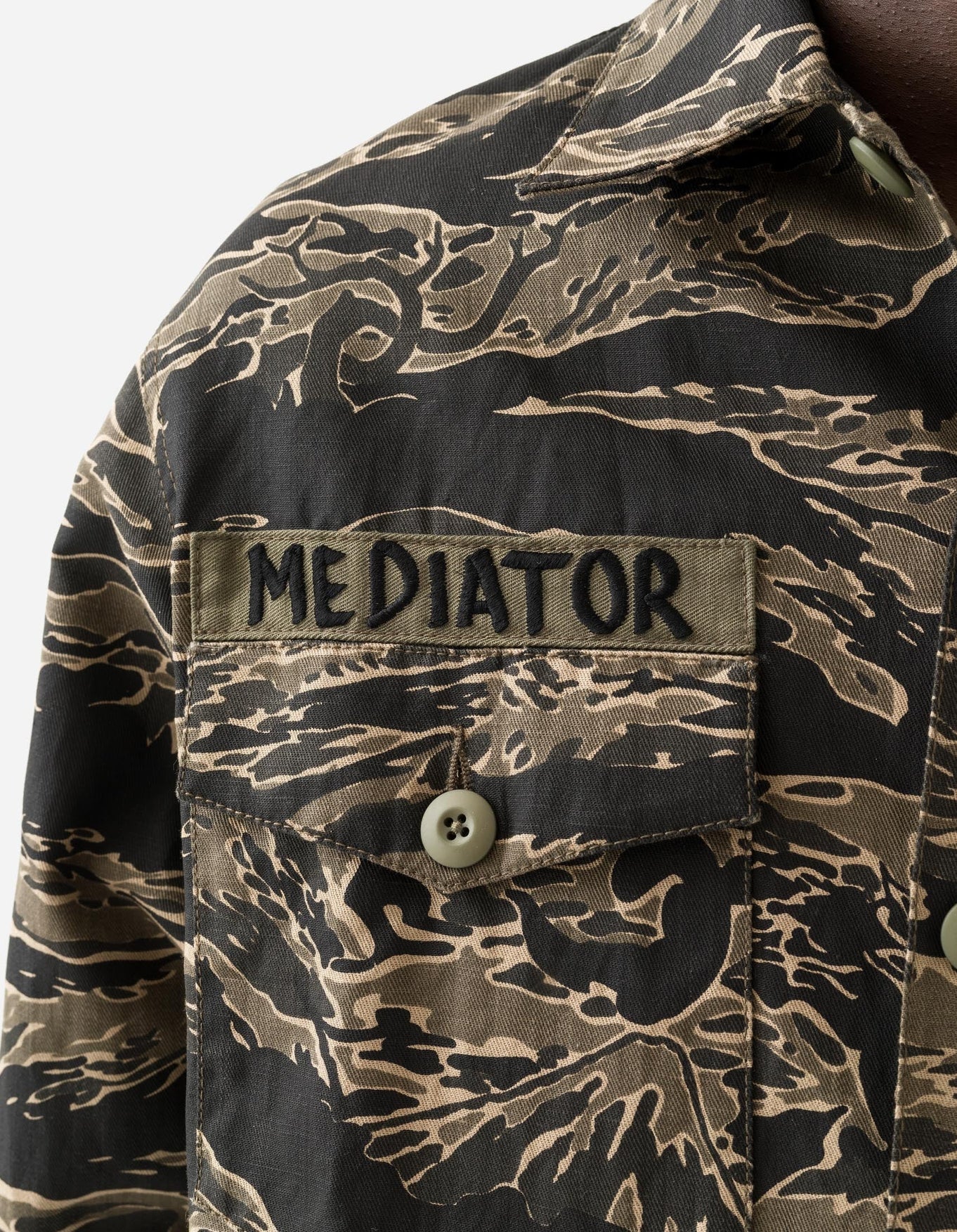 7147 Bonsai Tigerstripe L/S Utility Shirt - Mint Gold - Image 6