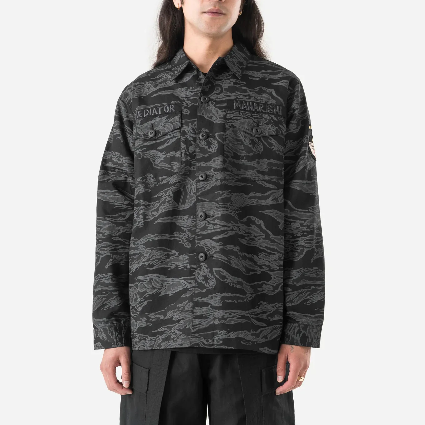 7147 Bonsai Tigerstripe L/S Utility Shirt - Subdued Night - Image 4