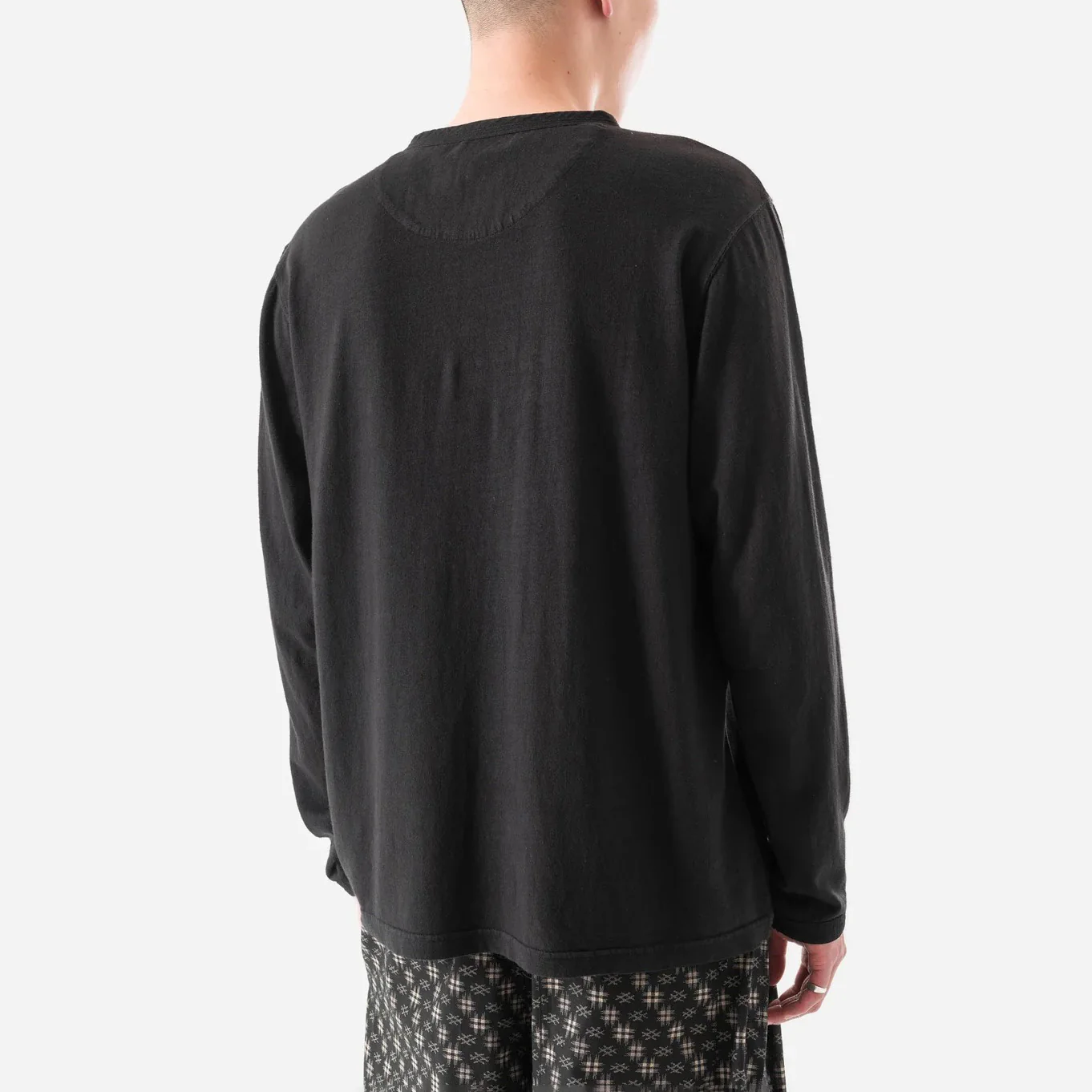7208 Cotton Hemp Henley LS T-Shirt - Black - Image 4