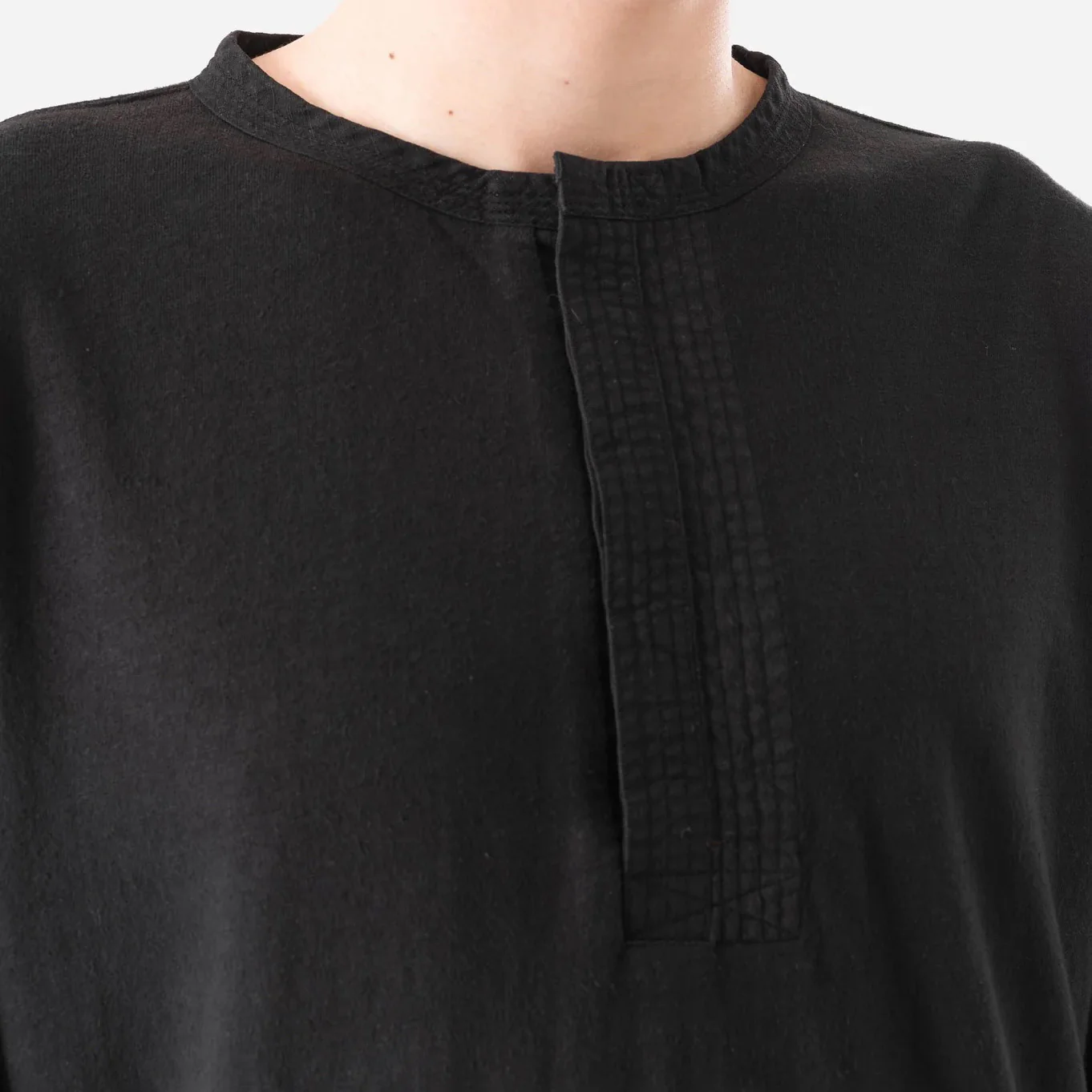 7208 Cotton Hemp Henley LS T-Shirt - Black - Image 5