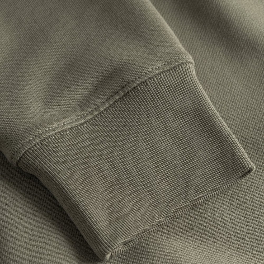 Ketel Relaxed Organic Norse Logo 1/2 Zip - Sediment Green - Image 4