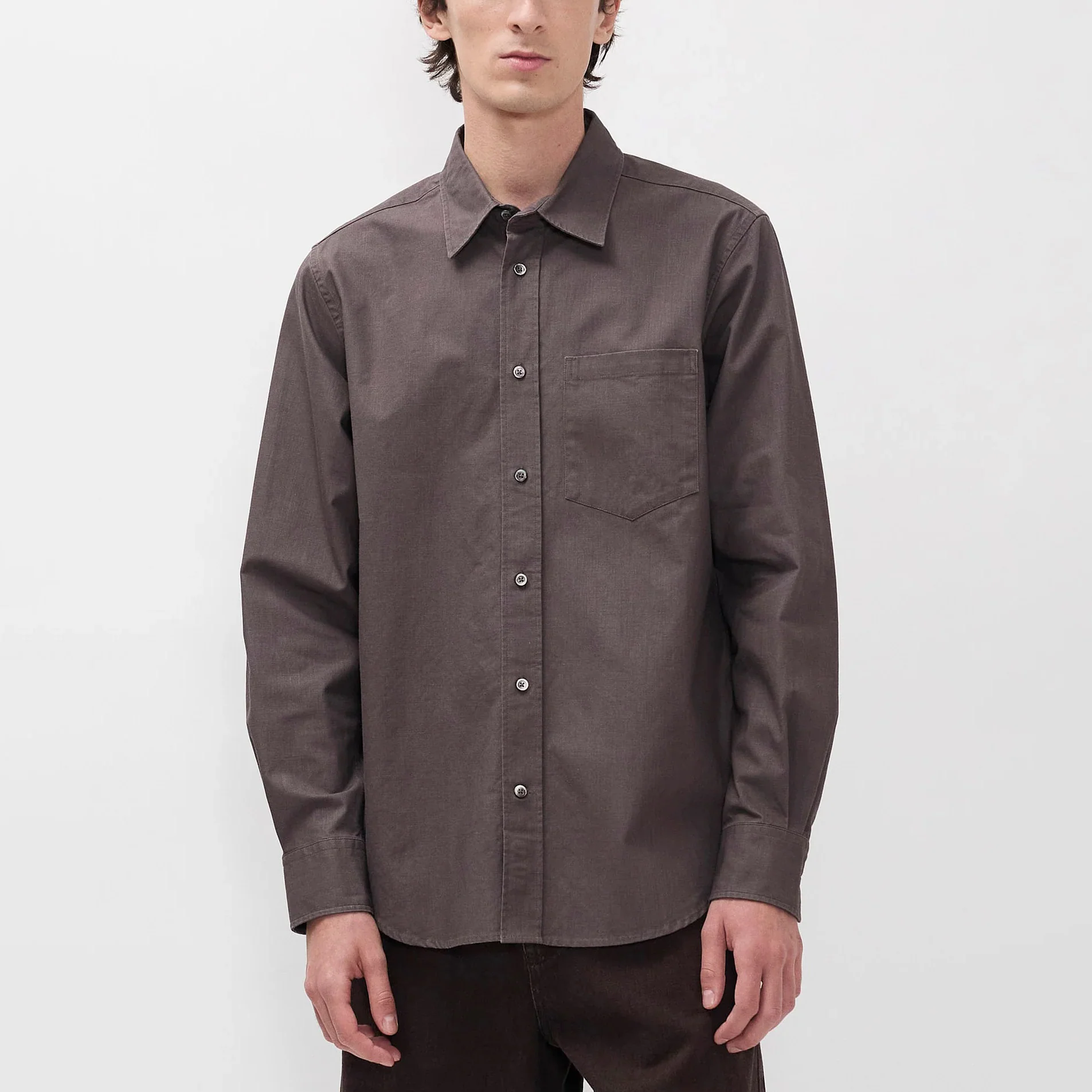 Kongshoved Cotton Faded Pigment Dyed Relaxed Shirt - Shale - Image 3