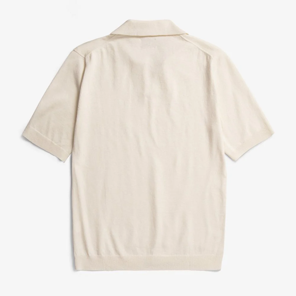 Leif Cotton Linen Polo - Kit White - Image 2