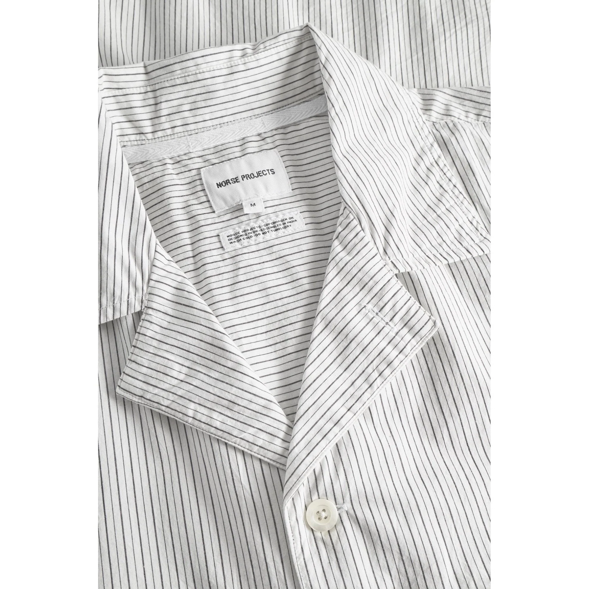Mads Poplin Stripe SS Shirt - Ecru - Image 5