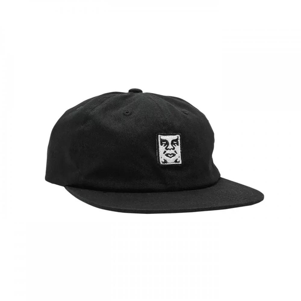 Icon Patch Panel Strapback Cap 25 - Black