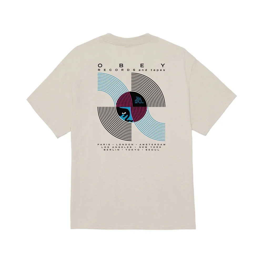 Obey Records & Tapes Tee - Silver Grey - Image 2
