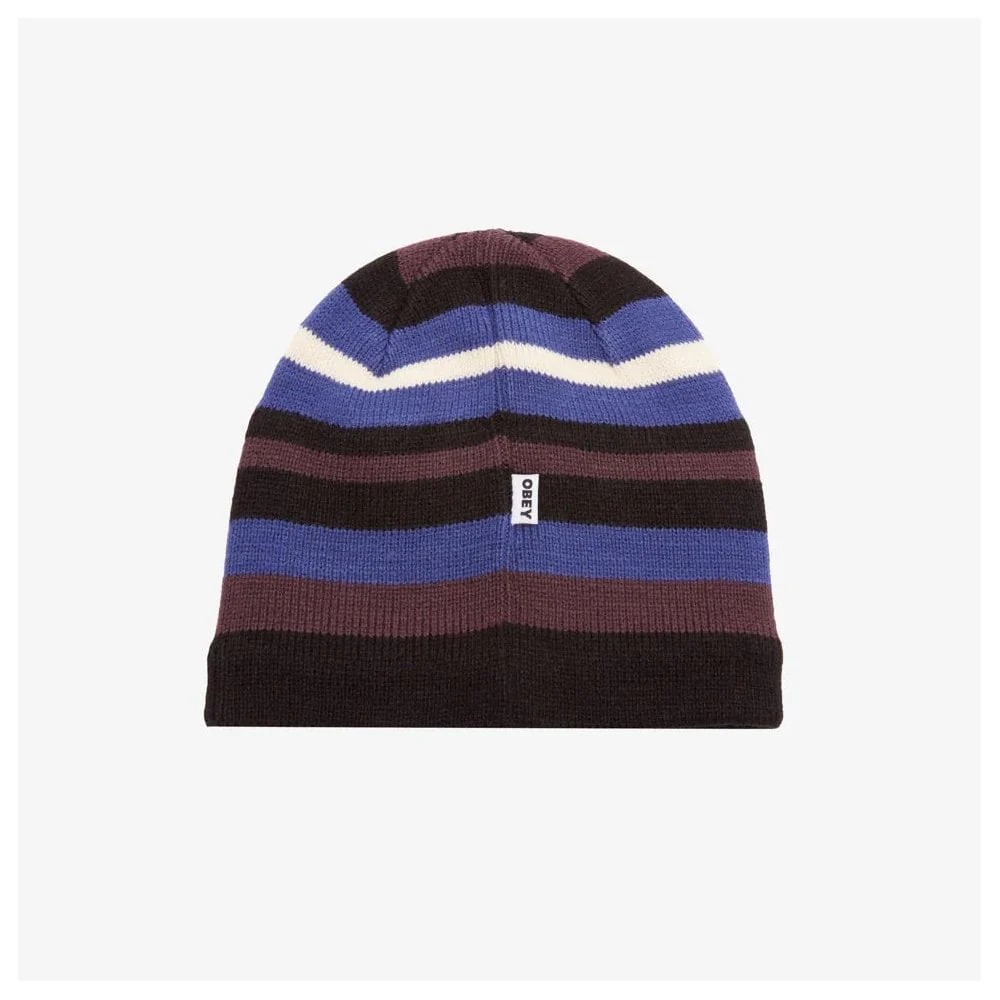 Stripe Knit Beanie - Black Multi