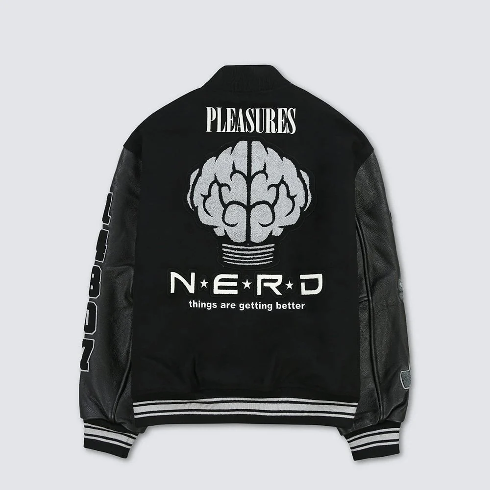 N.E.R.D. Nerd Varsity Jacket - Black - Image 2
