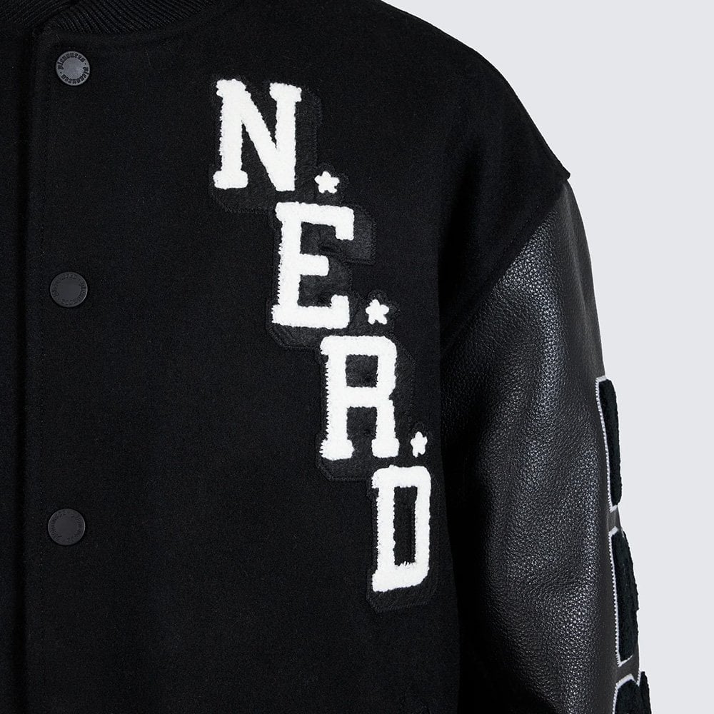 N.E.R.D. Nerd Varsity Jacket - Black - Image 4
